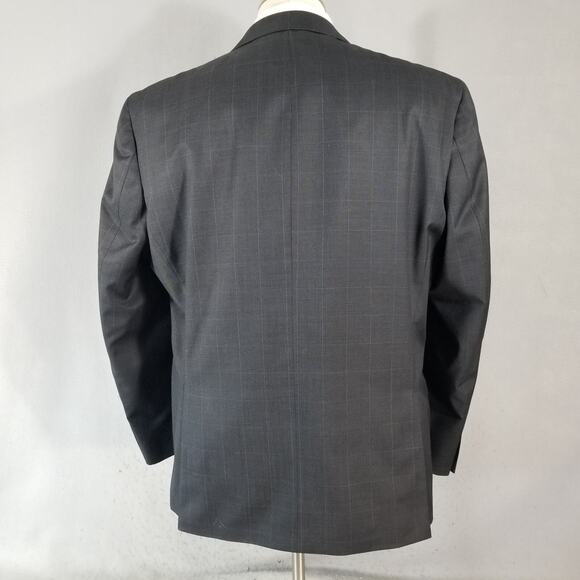 Michael Strahan suit men's 46R black window pane Wool Blend Pants 46x28 - Picture 7 of 11